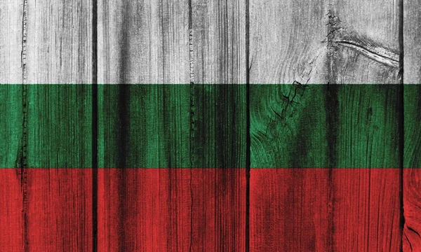 Bandera de Bulgaria pintada sobre pared de madera para fondo —  Fotos de Stock