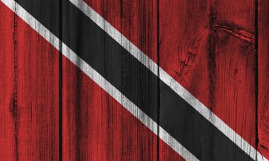 Trinidad ve Tobago bayrak arka plan için ahşap duvar boyalı