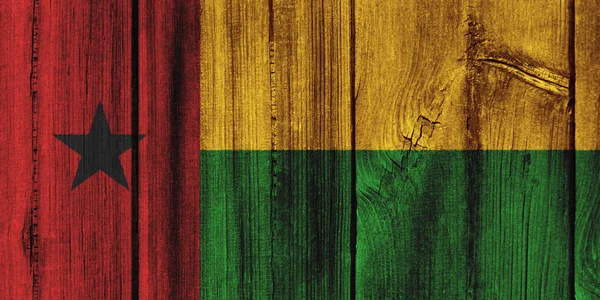 Arka plan için ahşap duvar boyalı Gine-Bissau bayrak — Stok fotoğraf