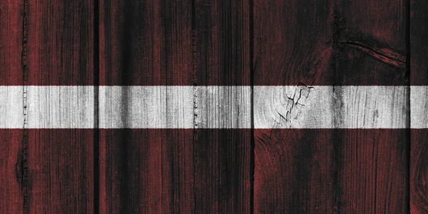 Bandera de Letonia pintada sobre pared de madera para fondo —  Fotos de Stock