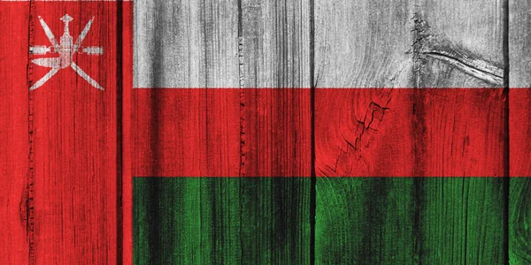 Oman flag painted on wooden wall for background — Stock Photo, Image