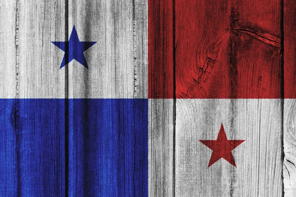 Bandera de Panamá pintada sobre pared de madera para fondo —  Fotos de Stock