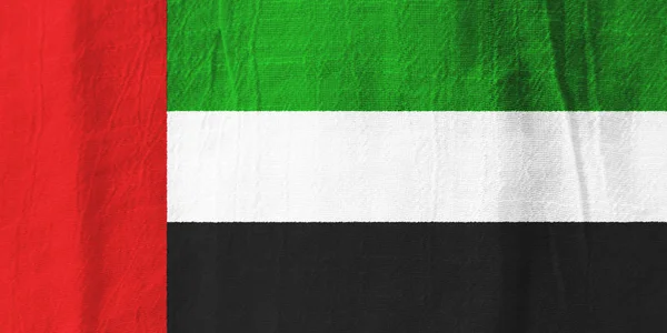 De Verenigde Arabische Emiraten stof vlag nationale vlag van stof — Stockfoto