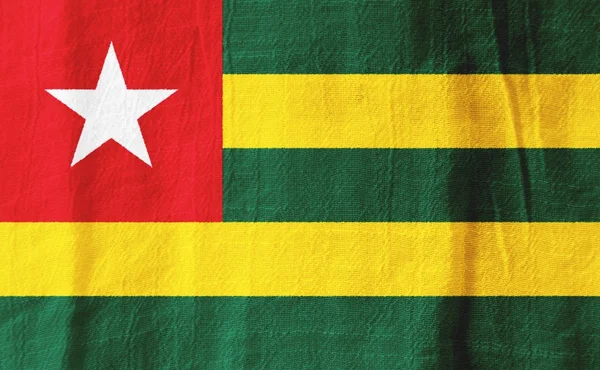 Flaga Narodowa flaga tkaniny Togo z tkaniny do projektowania graficznego. — Zdjęcie stockowe