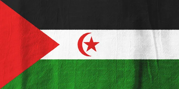 Bandeira de tecido do Saara Ocidental bandeira nacional de tecido para grafi — Fotografia de Stock