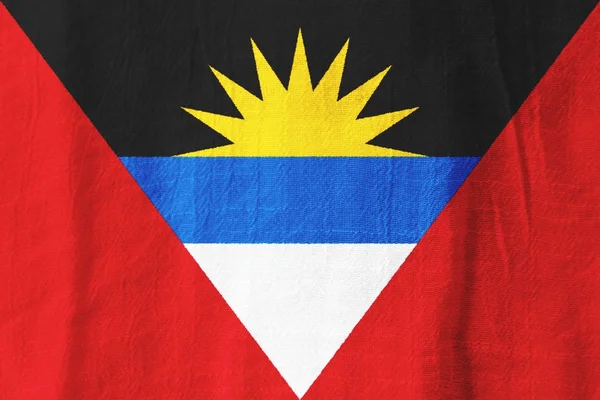 Antigua och Barbuda tyg flagga flagga från tyg för g — Stockfoto