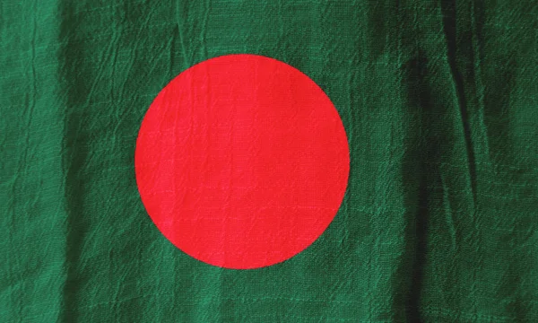 Nationale vlag van Bangladesh stof vlag uit weefsel voor grafische de — Stockfoto