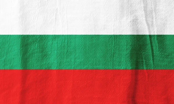 Bulgaristan kumaş bayrak ulusal bayrak kumaştan grafik desi için — Stok fotoğraf