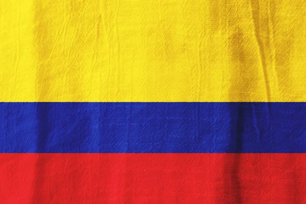 Kolumbia szövet lobogó nemzeti zászló a szövet grafikus Dezső — Stock Fotó