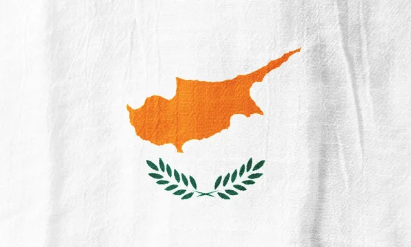 Bandeira de tecido de Chipre bandeira nacional de tecido para design gráfico — Fotografia de Stock
