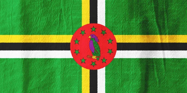 Dominica fabric flag  national flag from fabric for graphic desi — Stock Photo, Image