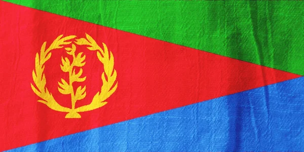 Nationale vlag van Eritrea stof vlag uit weefsel voor grafische desig — Stockfoto