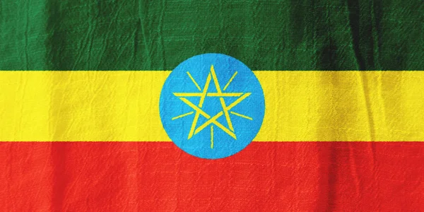 Etiyopya kumaş bayrak ulusal bayrak kumaştan grafik desi için — Stok fotoğraf