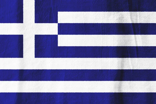 希腊面料国旗国旗从面料的平面设计 — 图库照片