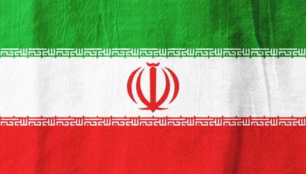 Nationale vlag van Iran stof vlag uit weefsel voor grafische vormgeving. — Stockfoto