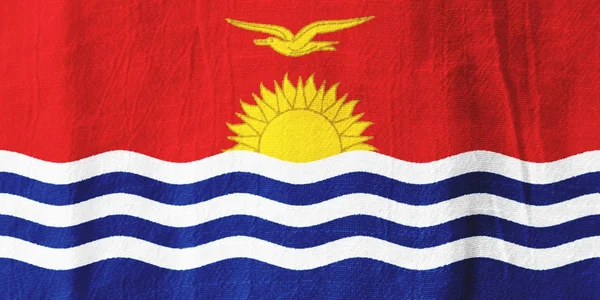 키리바시 직물 국기 국기 그래픽 desi 직물에서 — 스톡 사진