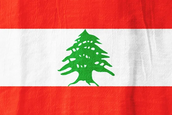 Nationale vlag van Libanon stof vlag uit weefsel voor grafische desig — Stockfoto