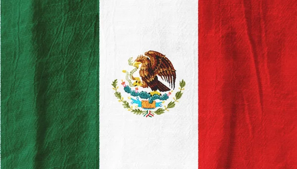 Bandera de tela de México Bandera nacional de tela para diseño gráfico —  Fotos de Stock