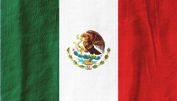 Εθνική σημαία σημαία Μεξικό ύφασμα από ύφασμα για γραφιστική Royalty Free Φωτογραφίες Αρχείου