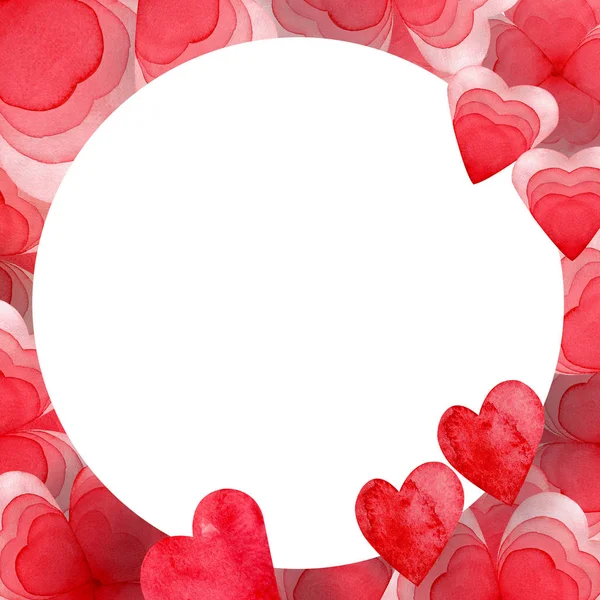 Kırmızı kalpli bir kart şablonu Sevgililer Günü için uygun olan metni yazın — Stok fotoğraf