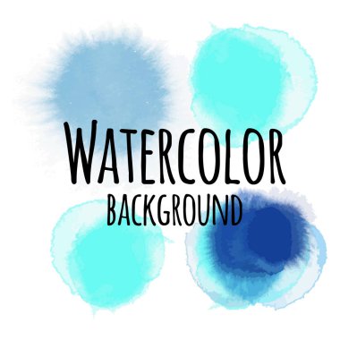 Soyut suluboya arkaplan mavisi beyaz renkte izole edilmiş