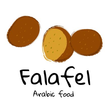 Vektör illüstrasyon Arap yemeği Falafel beyaz üzerine