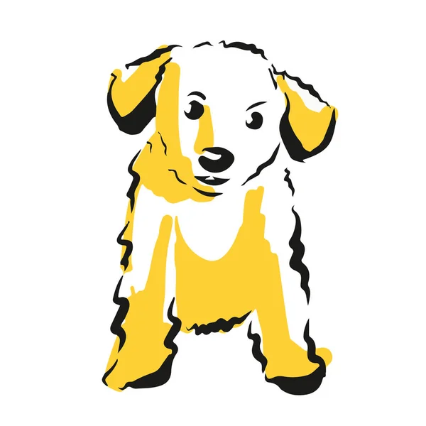 Ilustración vectorial un perro aislado en blanco — Vector de stock