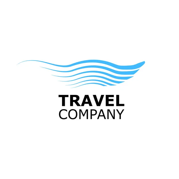 Vector Logo agence de voyage symbole bleu mer sur blanc — Image vectorielle