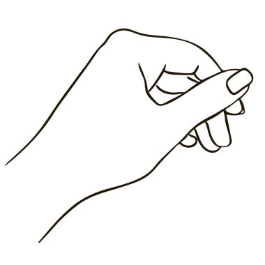 Resim beyaz arkaplanda izole edilmiş bir el çizgisi