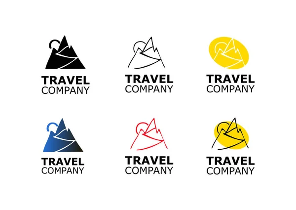 Logo vectoriel options agence de voyage symbole de montagne — Image vectorielle