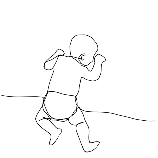 Vektor linje illustration nyfödda barn. Kontursymbol. isolerad konturteckning. linjekonst — Stock vektor