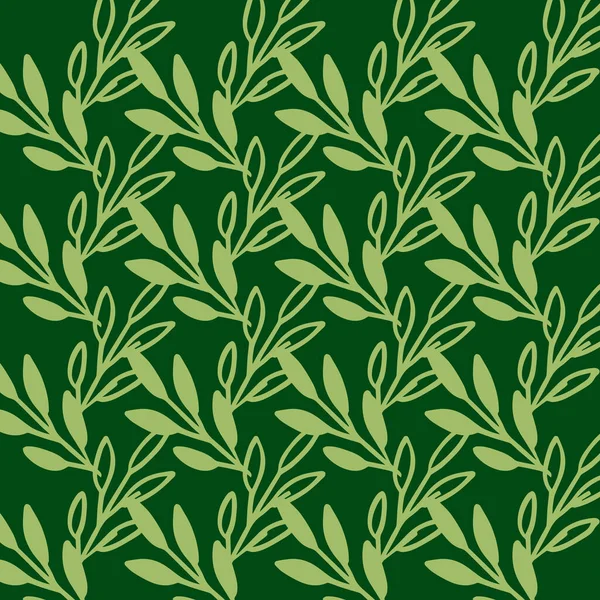 Vector Seamless pattern leaves green color, Botanical Floral Decoration Texture — Stockvektor