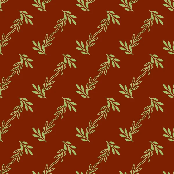 Motif vectoriel sans couture laisse la couleur rouge doré, texture botanique de décoration florale. Papier peint — Image vectorielle