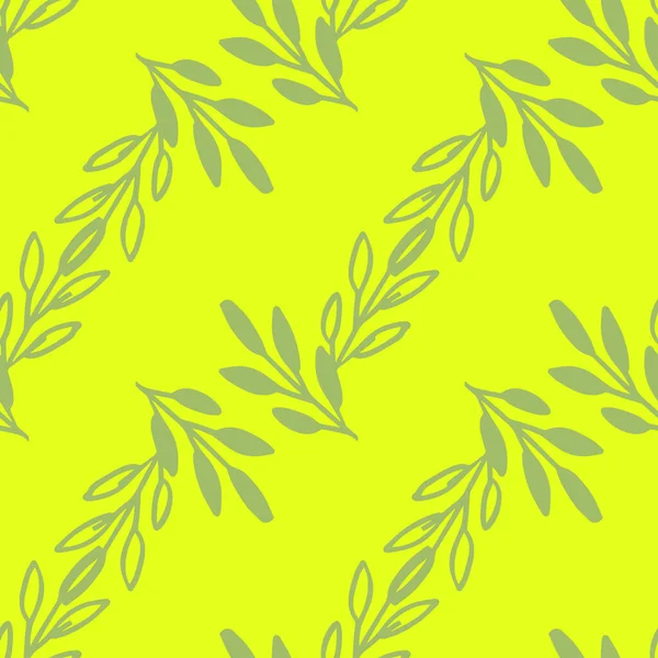 Vector Seamless pattern leaves yellow color, Botanical Floral Decoration Texture — Stockvektor