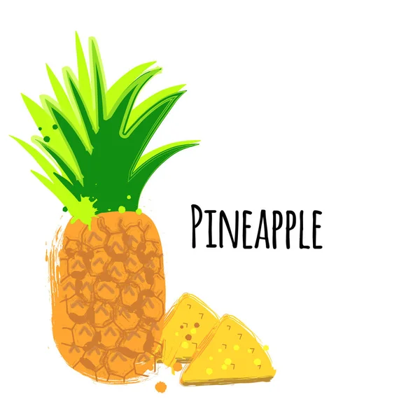 Illustration d'un ananas des fruits tropicaux isolé sur fond blanc — Image vectorielle