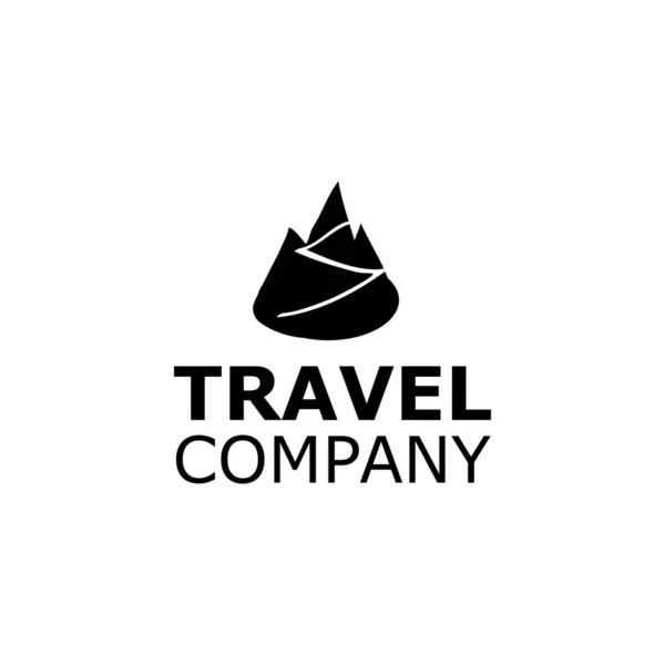 Vettore Logo agenzia di viaggi simbolo di montagna sul bianco — Vettoriale Stock