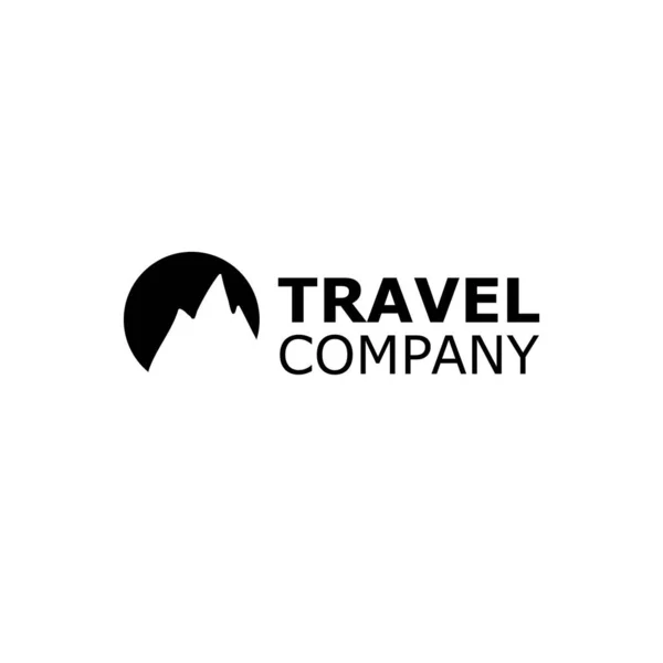 Vector Logo agencia de viajes símbolo montaña en blanco — Vector de stock