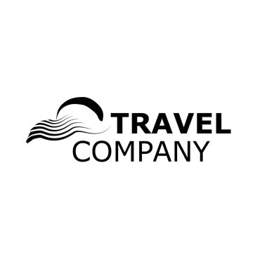 Vektör Logosu Seyahat acentesi sembolü deniz beyaz üzerinde
