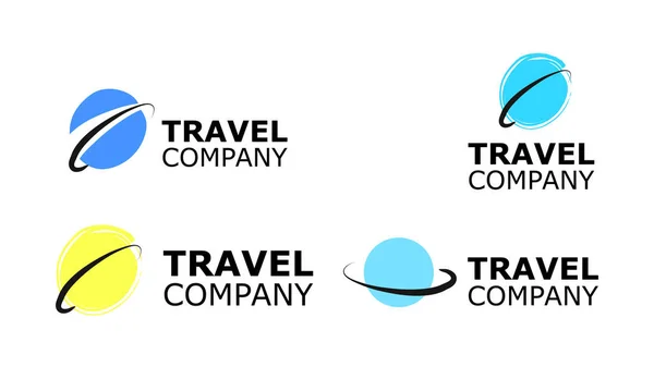 Vector Logo utazási iroda szimbólum út fehér — Stock Vector