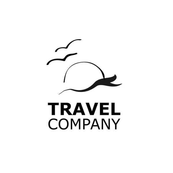 Vector Logo reisbureau symbool zee op wit — Stockvector