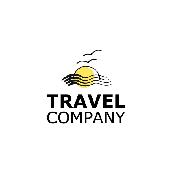 Vector Logo utazási iroda szimbólum tenger fehér — Stock Vector