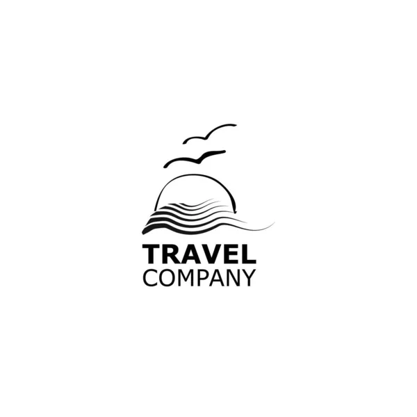 Vettore Logo agenzia di viaggi simbolo mare su bianco — Vettoriale Stock