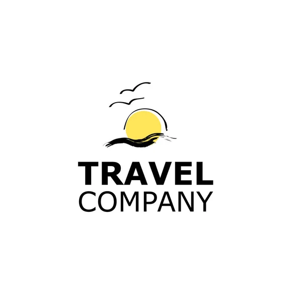 Векторный логотип туристическое агентство символ моря на белом — стоковый вектор