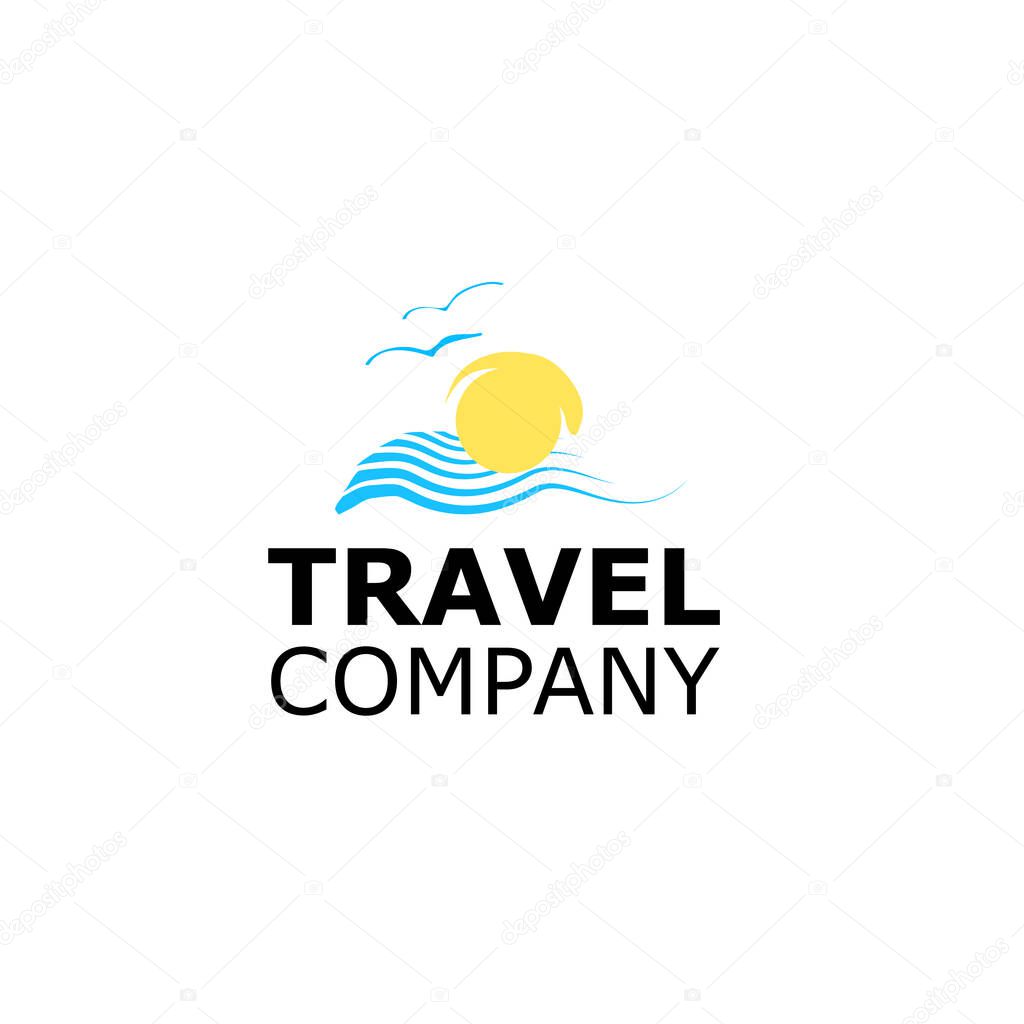 Vector Logo travel agency symbol sea on white