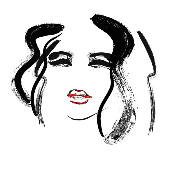 Vektor Illustration einer Frau Silhouette isoliert Schönheitssalon weibliches Firmenlogo — Stockvektor