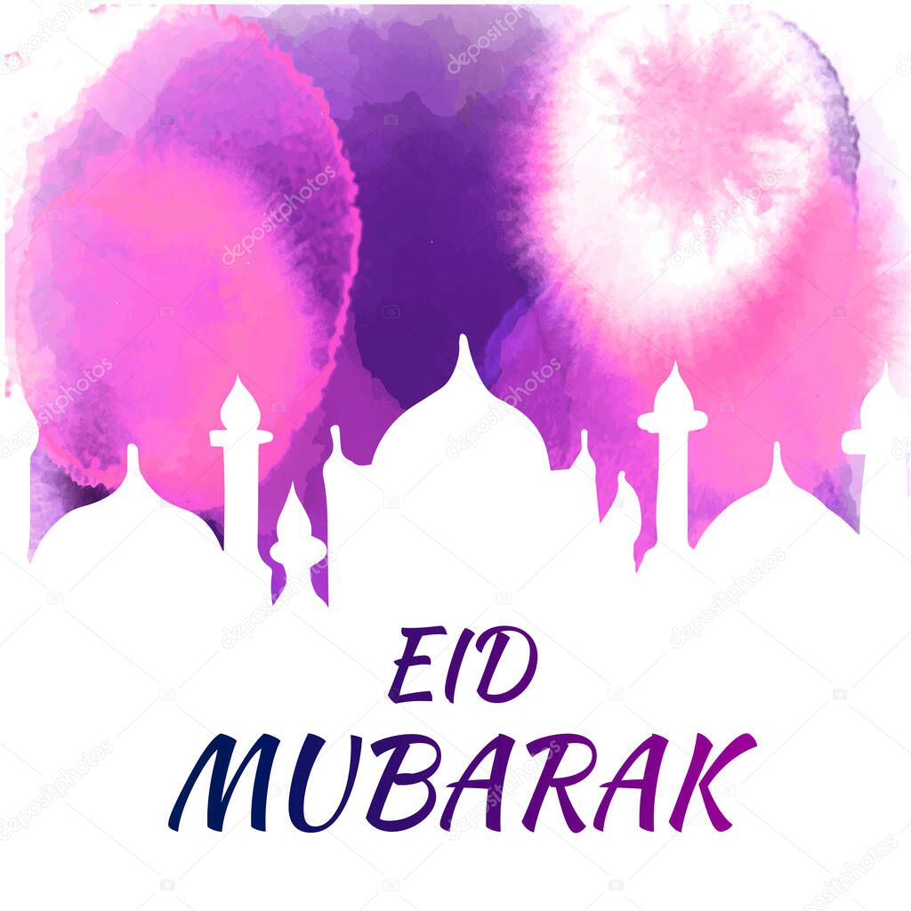 Vector illustration of eid mubarak, muslim traditional