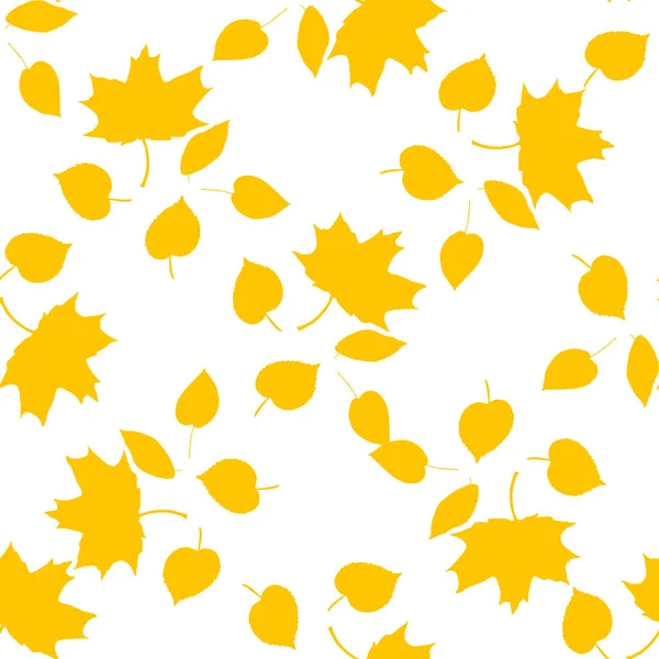 Ilustración vectorial patrón sin costura hojas de otoño — Vector de stock