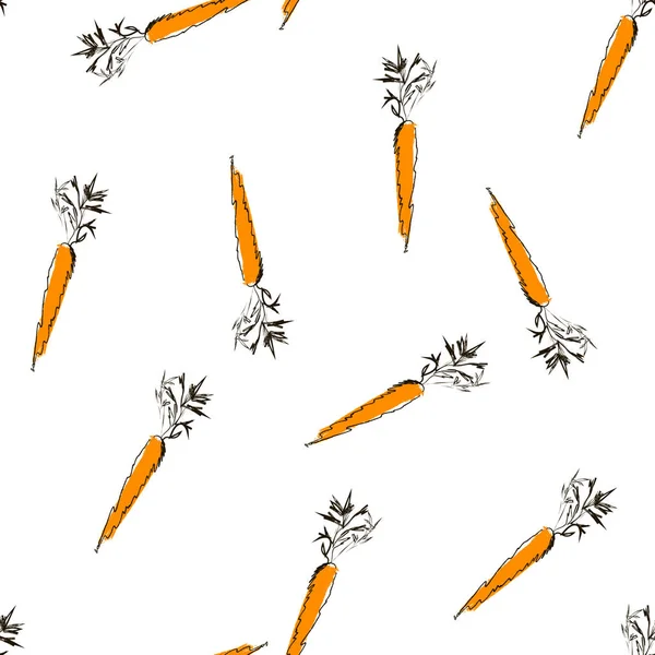 Vector naadloze patroon illustratie patroon wortel op witte kleur — Stockvector