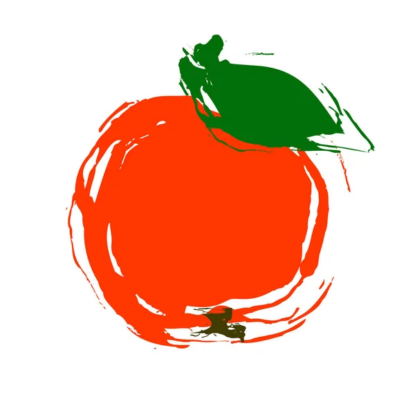 Illustration vectorielle pomme dans un style abstrait isolé sur blanc — Image vectorielle