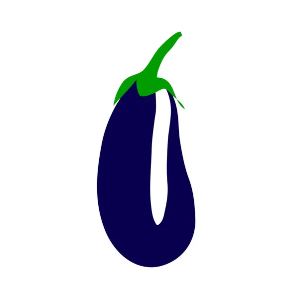 Illustration vectorielle de l'aubergine sur un blanc — Image vectorielle